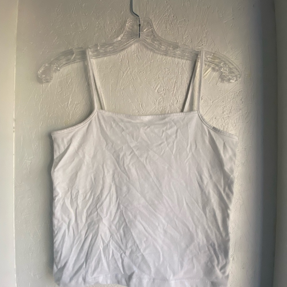 White Spaghetti Strap Tank Top - ignore the wrinkles! 😉